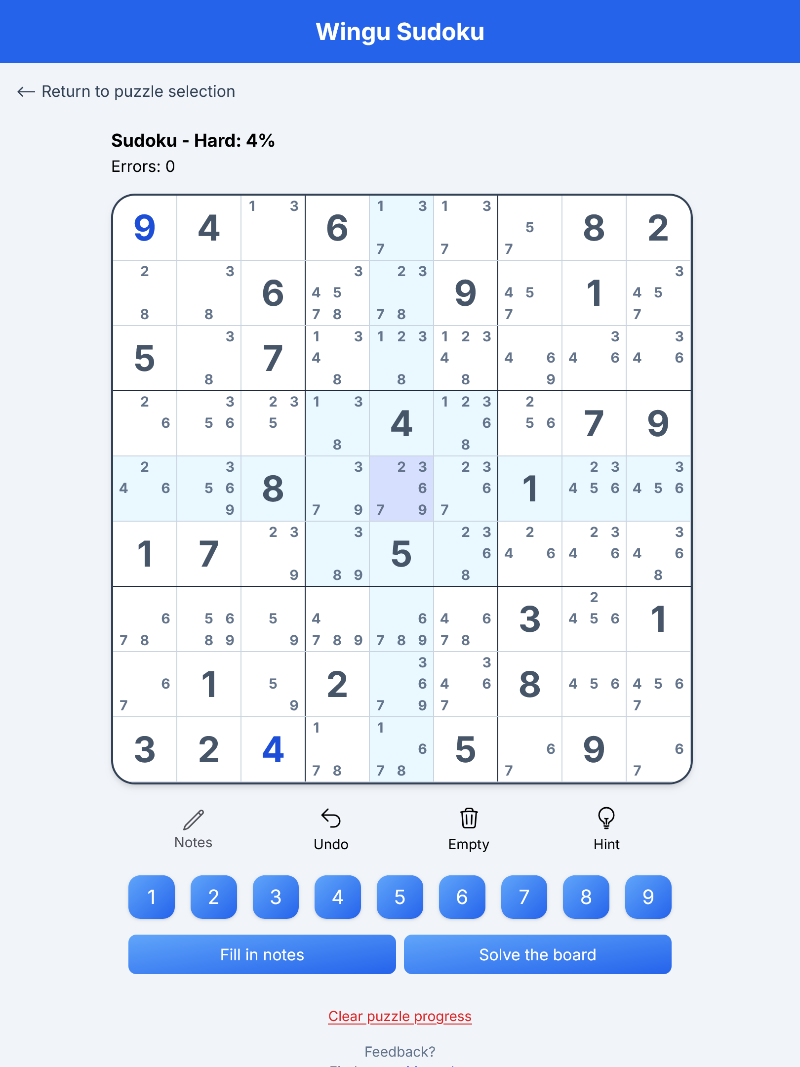 Sudoku board